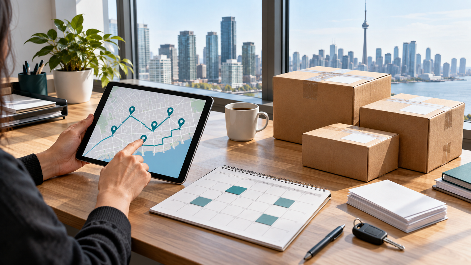 Scheduled courier route planning for multi-stop business deliveries in Toronto